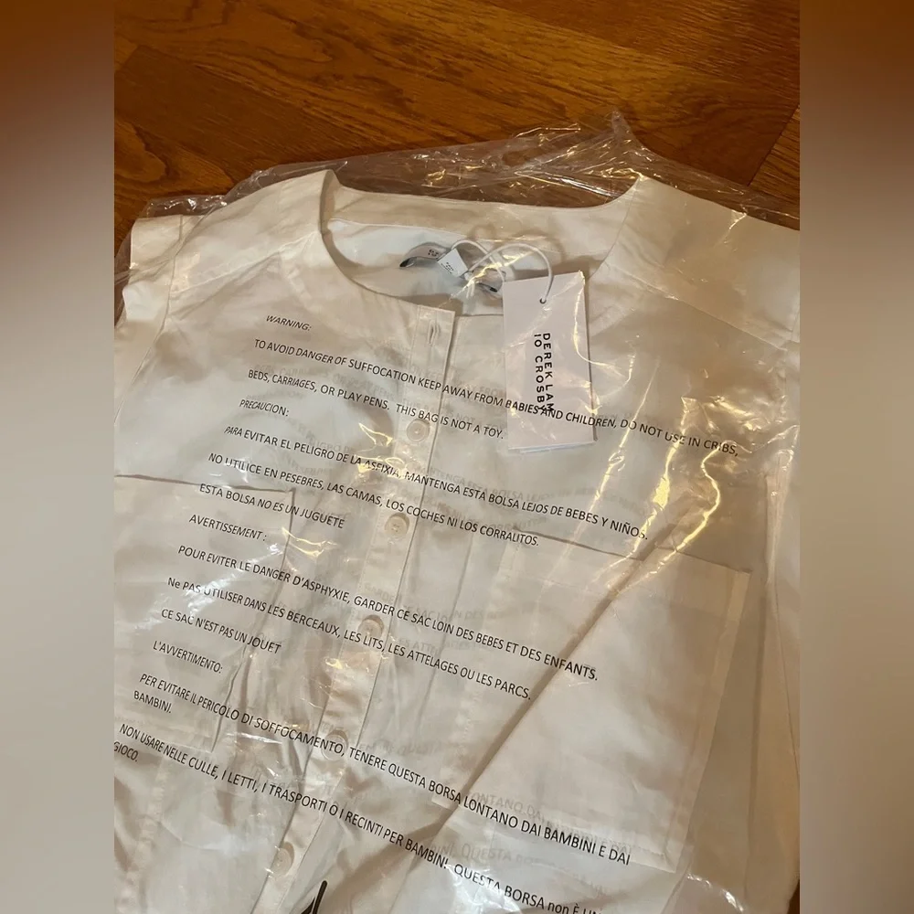 Brand new Dereck lam 10 Crosby Karina cap sleeve shirt  White Dress - Picture 5 of 5